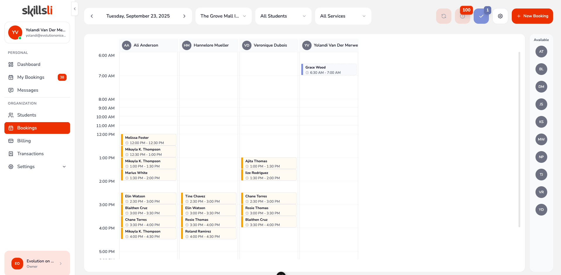 SkillsLi Booking Calendar